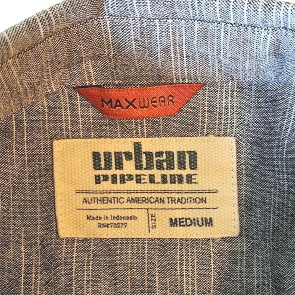 Urban Pipeline Button Down TShirt Cotton Short Sleeves Blue Boy's Medium - Picture 3 of 5